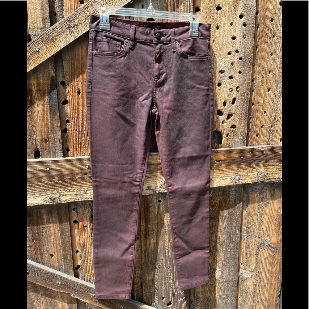 Joe's Jeans Women's Purple Burgundy Waxed coated Mid-Rise Skinny Jeans 27
